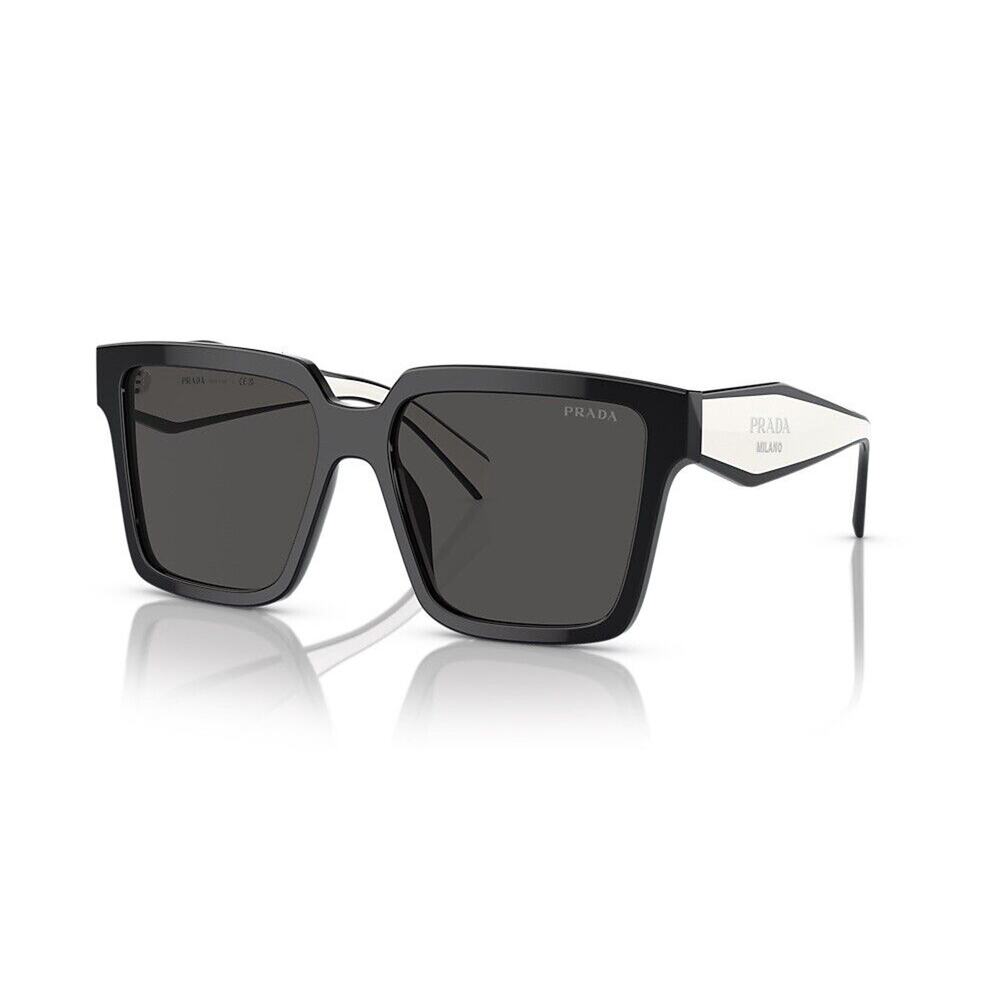 PRADA PR 24ZS 1AB5SO Black White Grey Lens Women Square Sunglasses AUTHENTIC - Picture 2 of 8